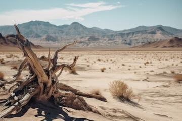 dried tree in the desert generative ai