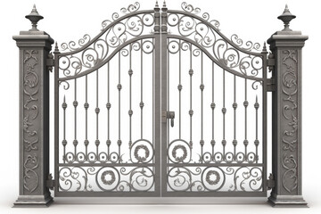 Metal gate isolated on white background