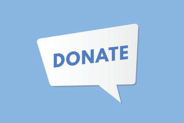 Donate text Button. Donate Sign Icon Label Sticker Web Buttons