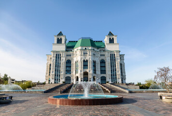 Astrakhan State Opera and Ballet Theater in the early morning. Astrakhan, Russia