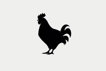 black and white chicken logo, chicken products advertising icon, generative ai