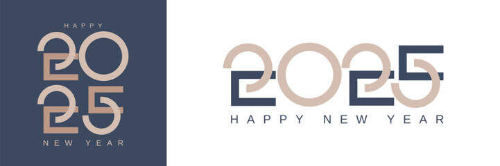 2025 new year with unique number design. Happy new year 2025 design template