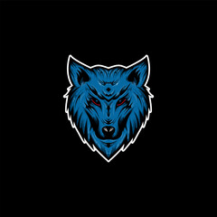 Wolf vector illustration logo mascout handdrawn