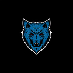 Wolf vector illustration logo mascout handdrawn