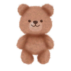 Fluffy teddy bear isolated on white