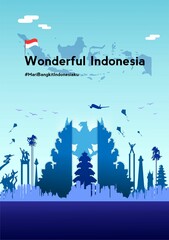poster design that describes the beauty of Indonesia