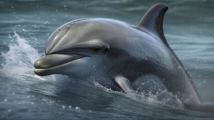 Graceful Swimmer: Dolphin Displaying its Agility and Athleticism by Generative AI