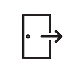 Exit vector icon. Door flat sign design. Door vector icon. Door symbol pictogram. Door line icon. UX UI icon