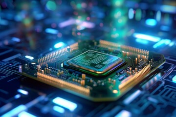 Futuristic Computer Chip Generated by AI