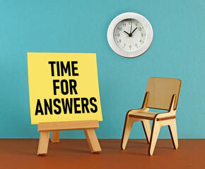 Time for answers is shown using the text and photo of clock