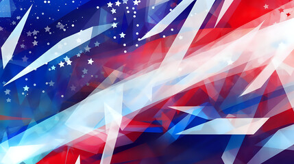 Abstract American Flag Patriotic Background. 4th of July or Veteran's Day Banner.