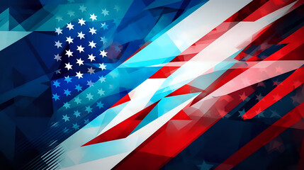 Abstract American Flag Patriotic Background. 4th of July or Veteran's Day Banner.