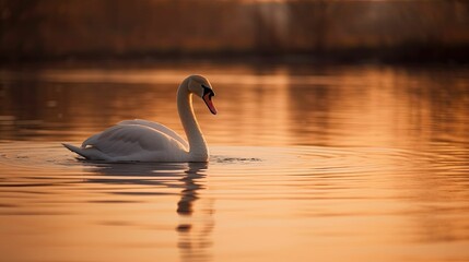 Aquatic Avian: Goose Gliding Through Calm Waters by Generative AI