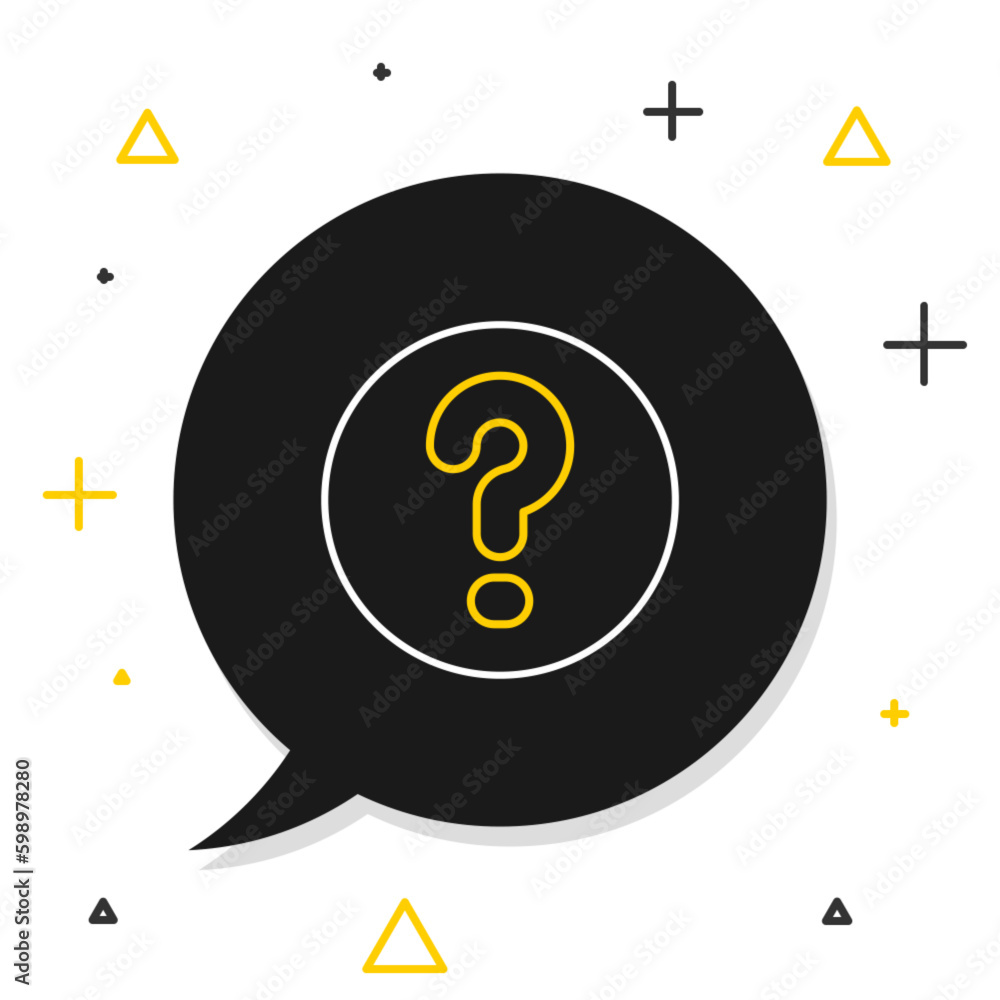 Poster line speech bubbles with question icon isolated on white background. faq sign. chat speech bubble an