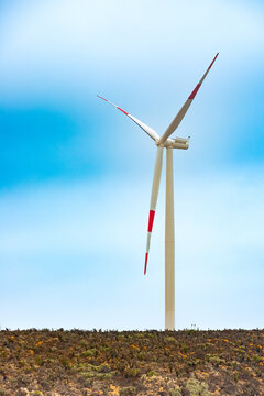 Wind turbine at wind farm, Coquimbo Region, Chile