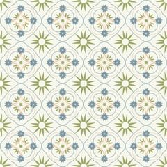 Fototapeta premium Flower tiles seamless pattern.