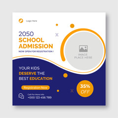 Obraz premium Back to School | School Admission Social Media Post | Educational Promotion Post | Ready to post 