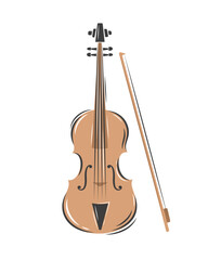 Obraz na płótnie Canvas Violin icon. Music instrument on white background. Vector illustration.