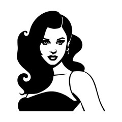 woman vector design black and white