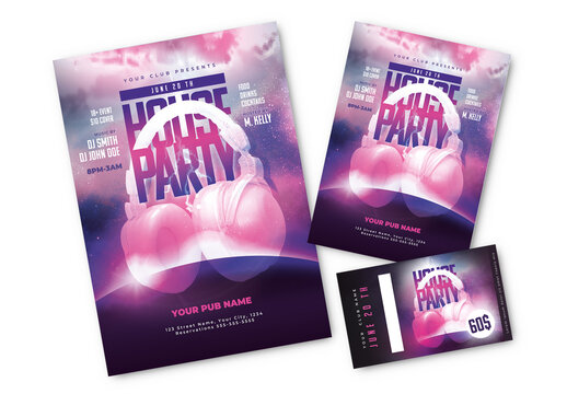 Headphones Illustration Party Print Set