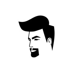 man hair style vector design black and white