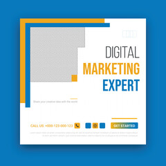 Digital business marketing banner for social media post template