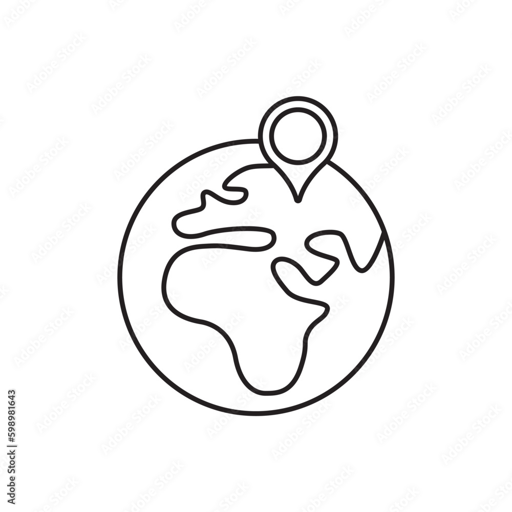 Aufkleber earth location vector icon. map point flat sign design. navigation symbol. globe symbol pictogram. u