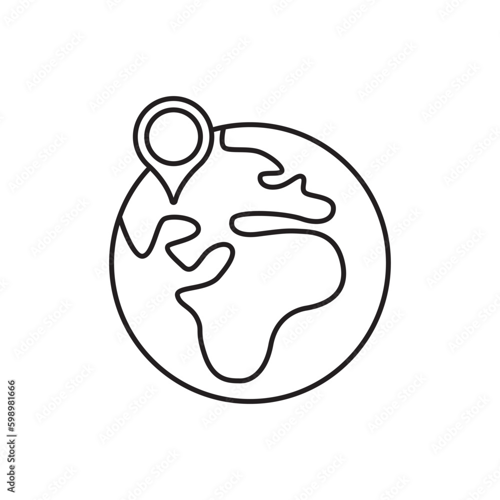 Aufkleber earth location vector icon. map point flat sign design. navigation symbol. globe symbol pictogram. u
