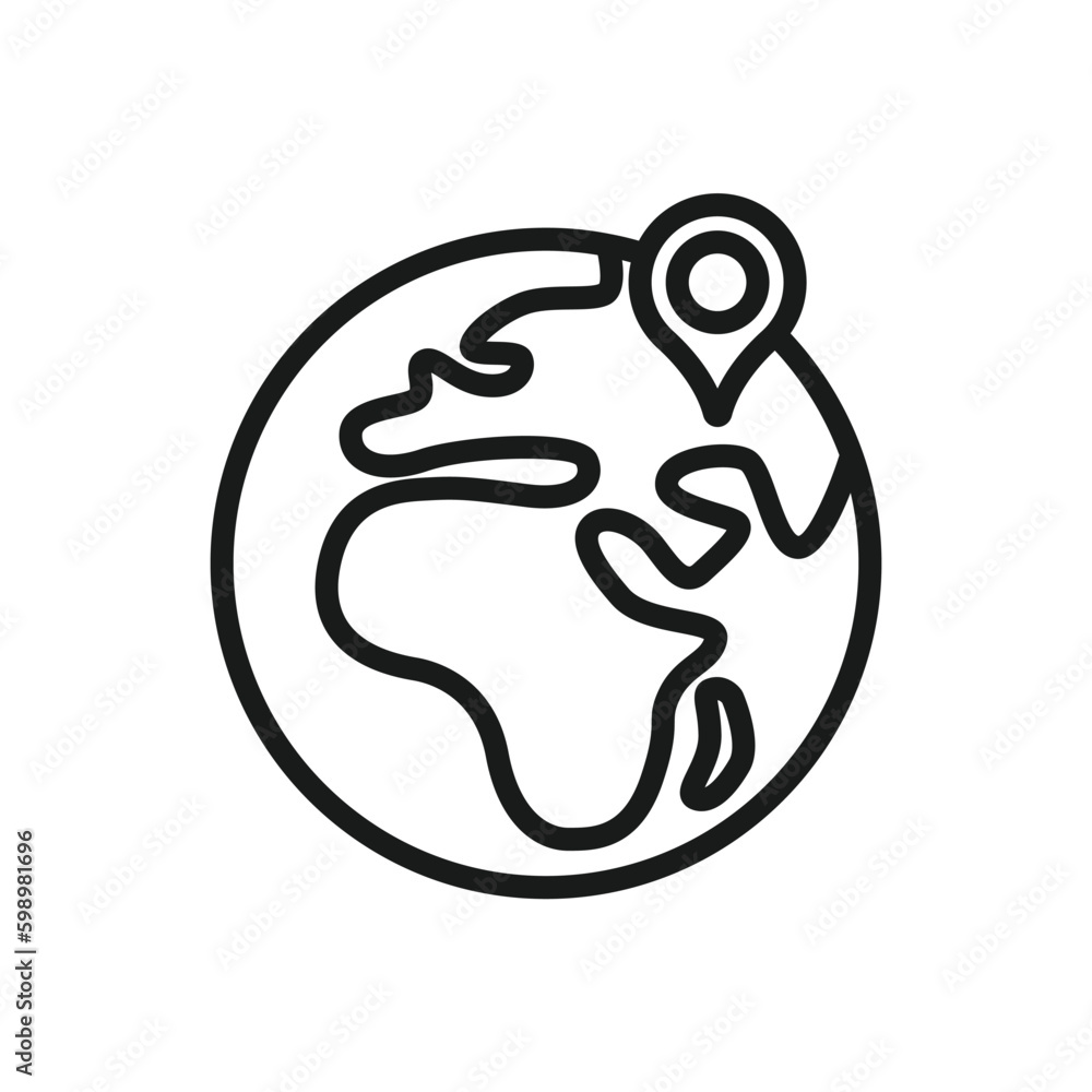 Aufkleber earth location vector icon. map point flat sign design. navigation symbol. globe symbol pictogram. u