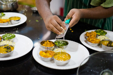 Obraz na płótnie Canvas Preparing traditional indian food