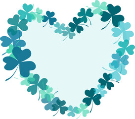 Hand drawn St. Patrick's day greeting card. Irish holiday festival traditional heart shape vector illustration.
