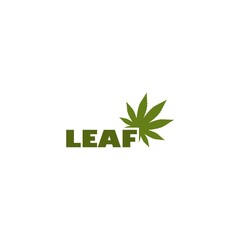 Marijuana leaf logo. Medical cannabis. Hemp oil icon isolated on white background