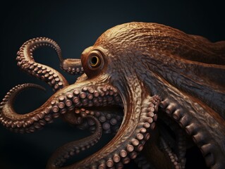 A realistic depiction of an octopuss. Generated with AI Technology