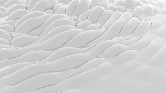 Liquid abstract background with smooth glossy texture. Design. Bubbling monochrome flowing background. Generative AI