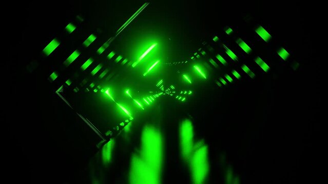 Toxic green rhombus VJ loop tunnel background in parallel universe