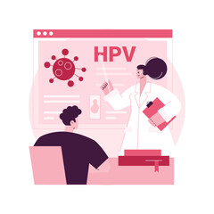 HPV education programs abstract concept vector illustration. HPV awareness programs, human papillomavirus explained, health education, online consultation, virus information abstract metaphor.