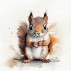 Watercolor squirrel.