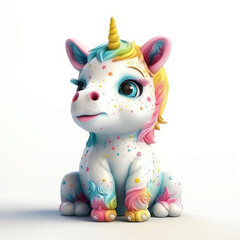 Drawing cartoon unicorn.