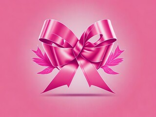 A pink ribbon with a bow on it, Generative AI