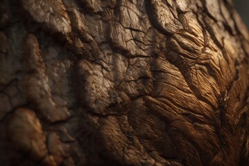 A close-up of a natural surface, such as a tree bark or leaf vein, with interesting texture and detail, Generative AI