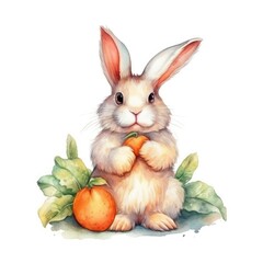 Fototapeta na wymiar Watercolor rabbit.