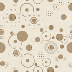 Seamless abstract geometric pattern. Vector Illustration.brown theme brown background geometric vector pattern with polka dots, circular pattern design.new simple geometric mosaic,tile pattern
