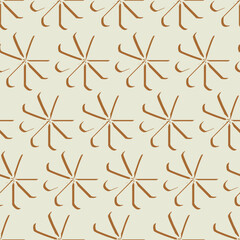 Seamless geometric ornamental vector pattern. Abstract background.Abstract background texture in geometric ornamental style.beige background 3D orange flower pattern designs.
