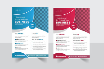 Templates of a4 flyer template, modern template,  and modern design, perfect for creative professional business. Corporate business flyer template design set.