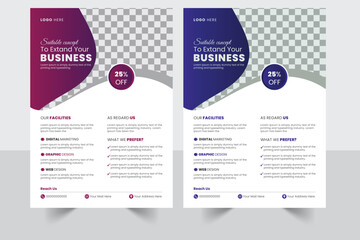 Templates of a4 flyer template, modern template,  and modern design, perfect for creative professional business. Corporate business flyer template design set.