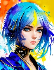 Girl-warrior Ukraine. (Created with Generative AI technology)