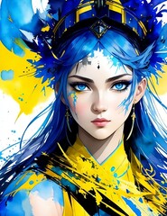 Girl-warrior Ukraine. (Created with Generative AI technology)