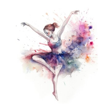 watercolor ballerina dancing.