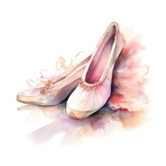 Watercolor ballet shoes.