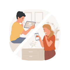 Violence parental alert isolated cartoon vector illustration. Parent gets notification on phone, teen violence alert, monitoring system, digital wellbeing, suicide content vector cartoon.